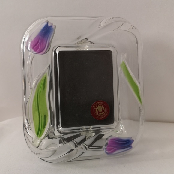 Beautiful Original Waltherglas Photo Frame with Coloured Pink Purple Tulips - Picture 2 of 8